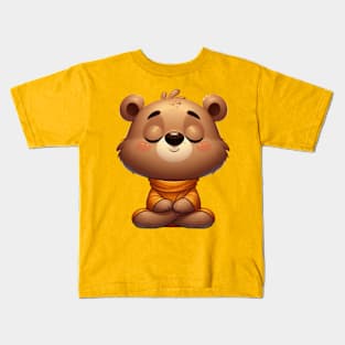 Cute Meditating Bear Kids T-Shirt